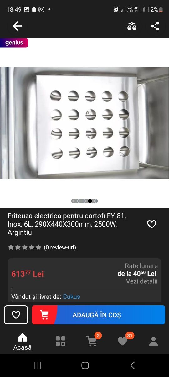 Friteuză electrică 6 L noua in cutie