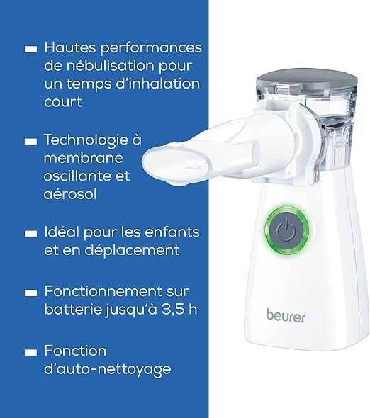 Безшумен аерозолен  инхалатор Beurer IH 57 самопочистващ компактен