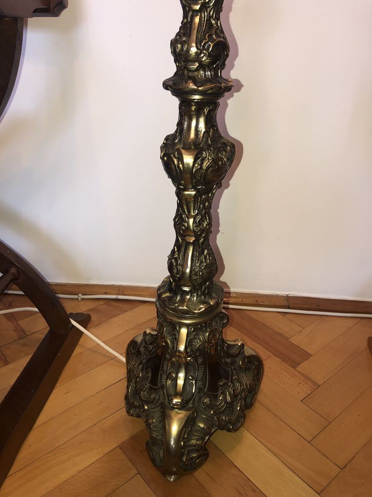 Lampadar englezesc din bronz masiv,cu abajur,12 kg