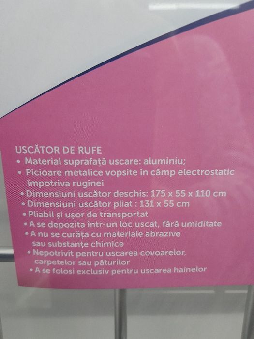 Uscator de rufe extensibil, aluminiu