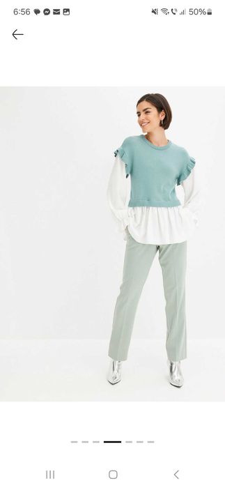 Pulover cu poală și mâneci aplicate, 44-46