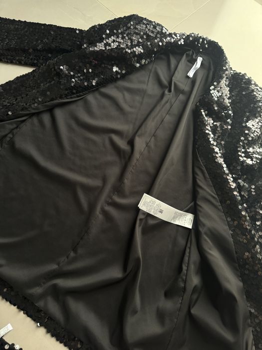 set Imperial sacou cu pantaloni scurti cu paiete negru