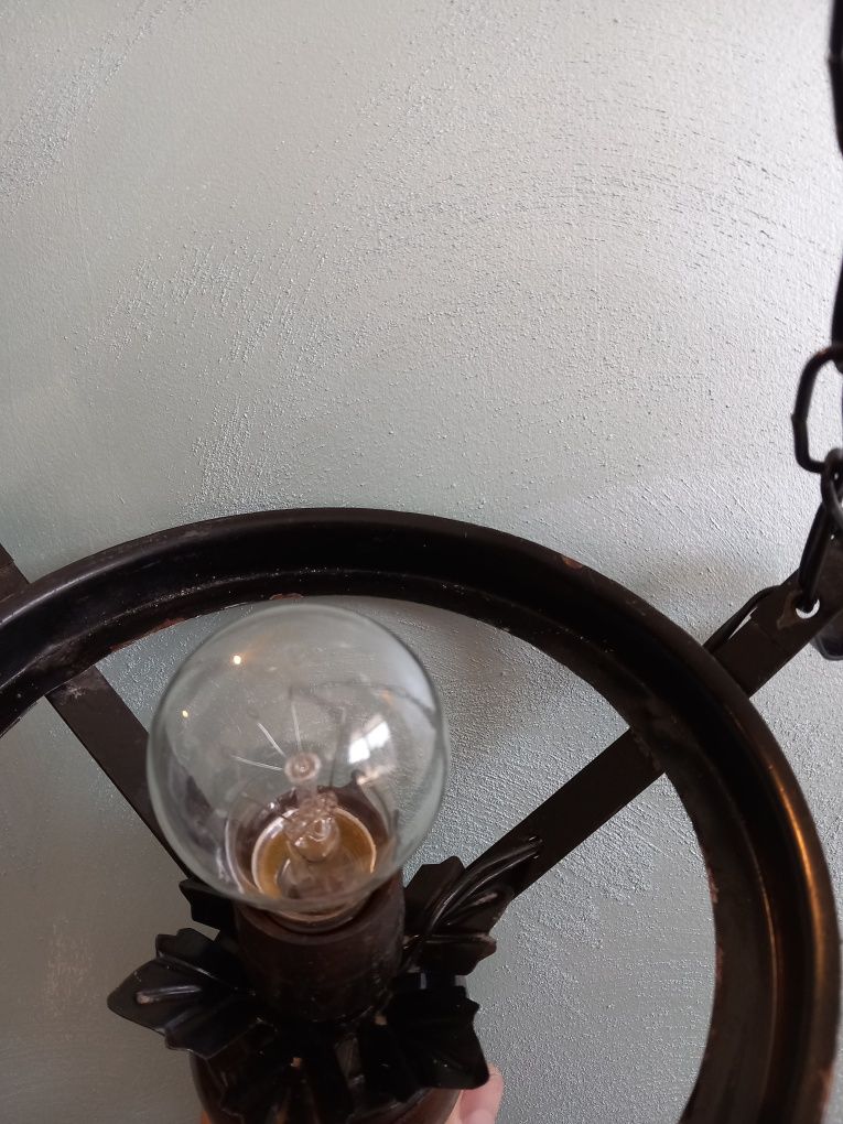 Метален полилей лампа за таван с верига ковано желязо механа барбекю