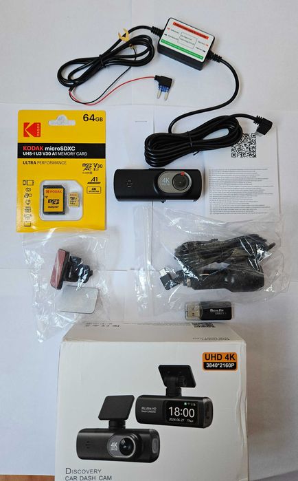 Camera video auto 4k,Wifi ,card 64Gb ,alimentare sigurante 24H,Nou.