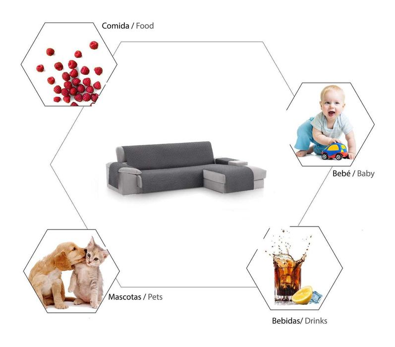 Husa pentru colțar dreapta,240 cm gri,poliester