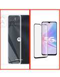 Motorola E22/G14/G54/G72 - Husa TPU Safe Case Clear si Folie Sticla 2D