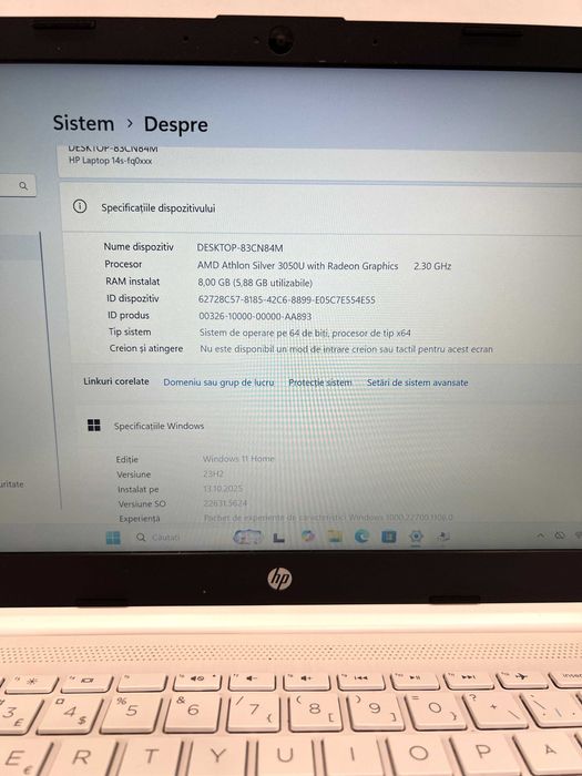 Laptop HP 14s-fq00200no, 512GB SSD/8GB RAM, AMD silver 3050U!
