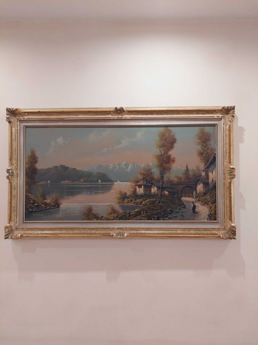 Картина масло върху мед с рамка