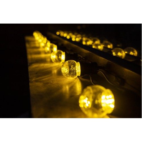Ghirlanda luminoasa 10M cu 20 LEDuri clare, cablu negru, lumina calda