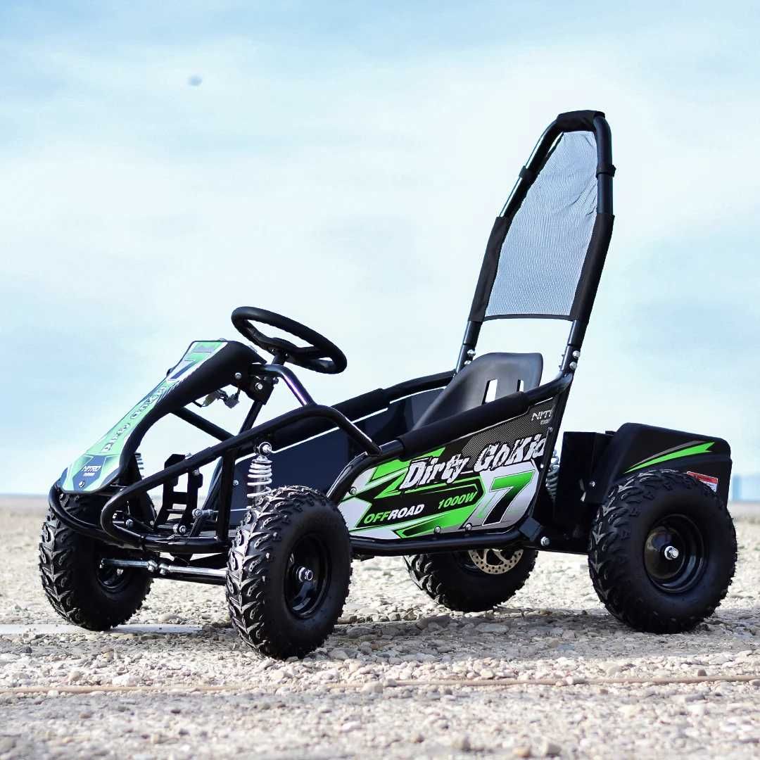 Kart electric copii 5-12 ani NITRO GoKid Dirty 1000W 48V 30km/h #Verde