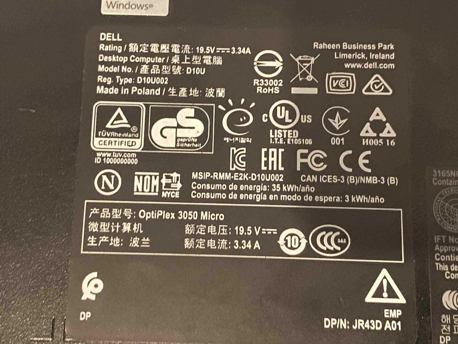 Mini PC DELL i5 16 GB Ram Memorie 960 GB