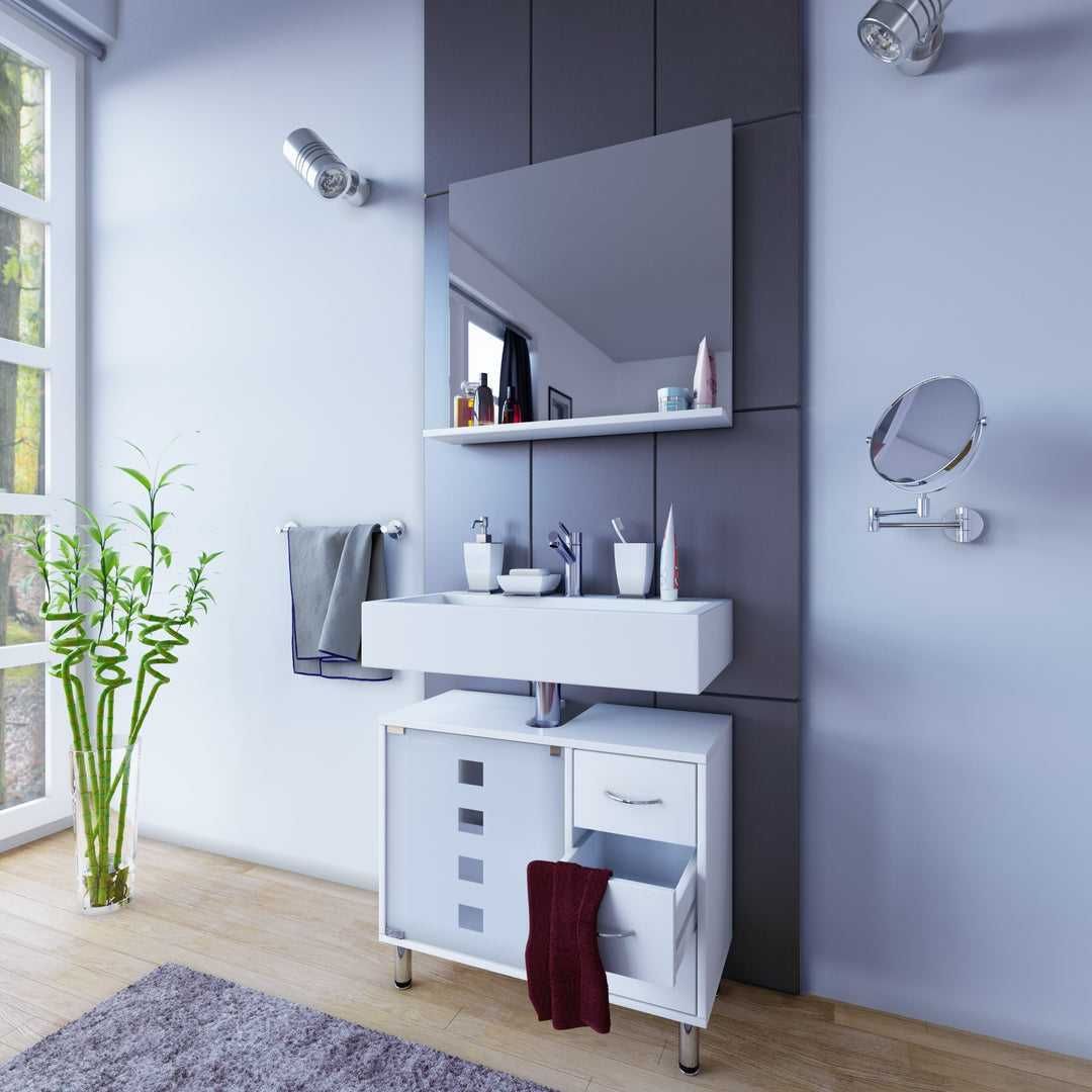 Mobilier baie, dulap lavoar depozitare |VCMB 911924 Alb
