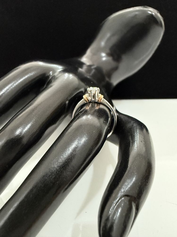 Inel Logodna Aur 18k cu Diamant Natural 0,18 k certificat