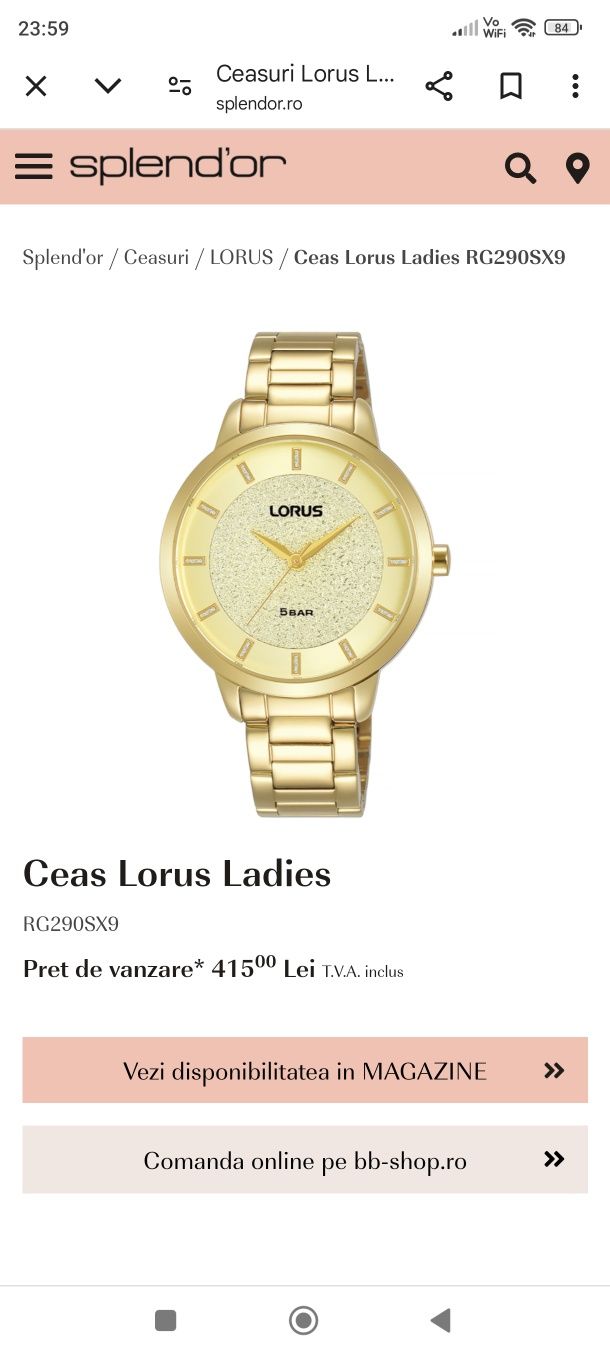 Ceas Lorus dama Quartz