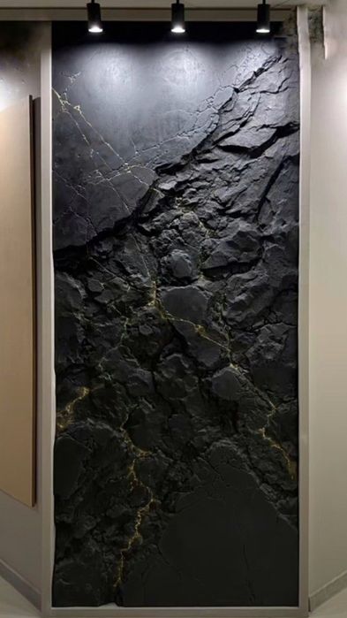 Pereți decorativi cu efect de stâncă, lucrați manual