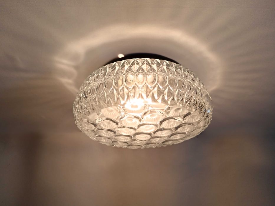 Plafoniera Mid-Century Modern, Art Deco, Holophane, vintage