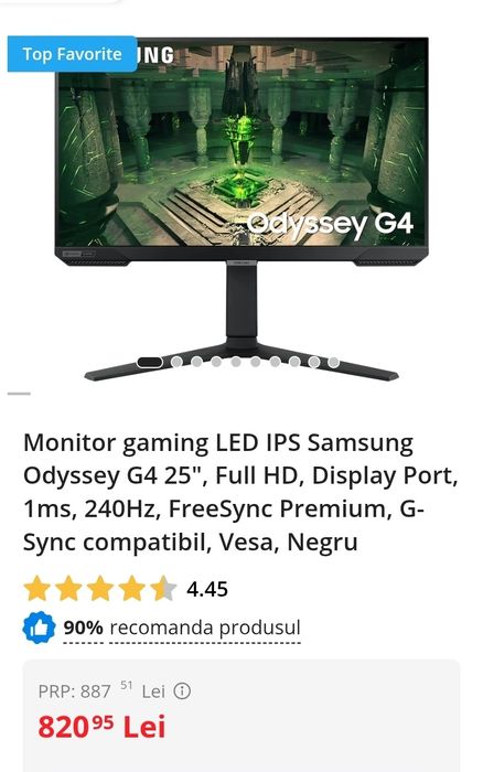 Monitor Gaming Samsung Odyssey G4