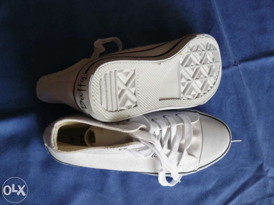 Tenisi cu Glezna/Bascheti, Unisex "DUFFY" Albi,Spania,Noi Fara Cutie