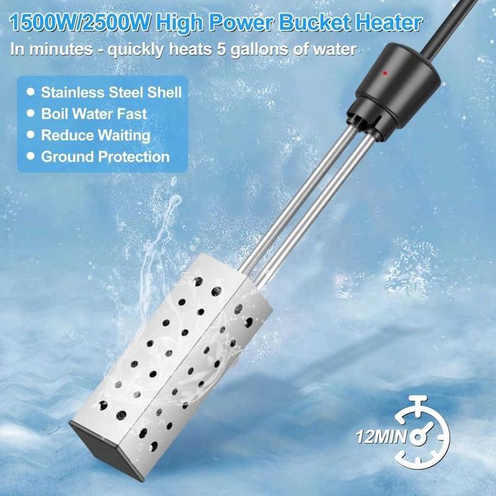 Încălzitor de apă cu imersie, încălzitor electric de imersie de 2500 W