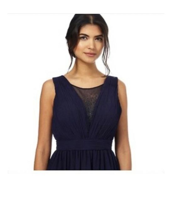 Тъмносиня дълга официална рокля М размер Chi Chi London