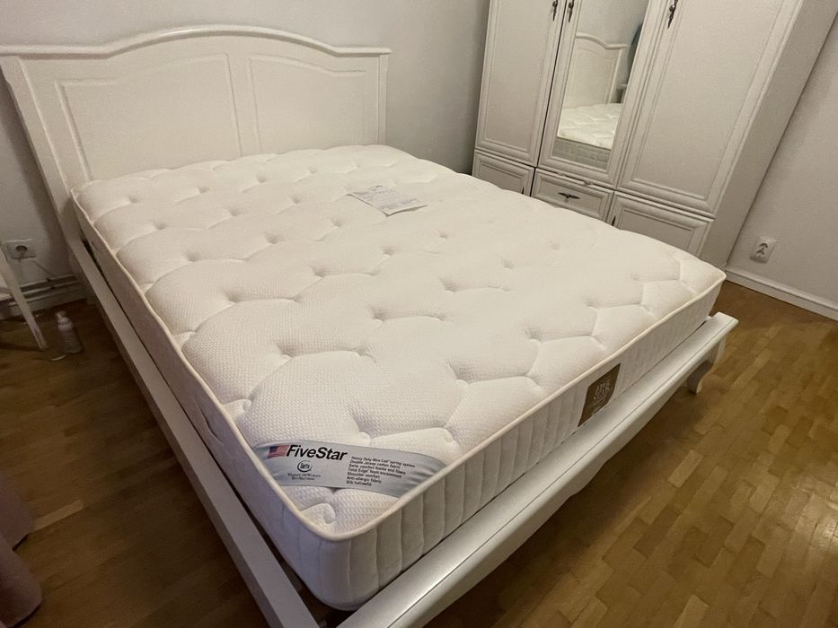 Pat  Fabian Lemn Masiv + Saltea Serta 5 Stars Mobexpert ca noi!160/200