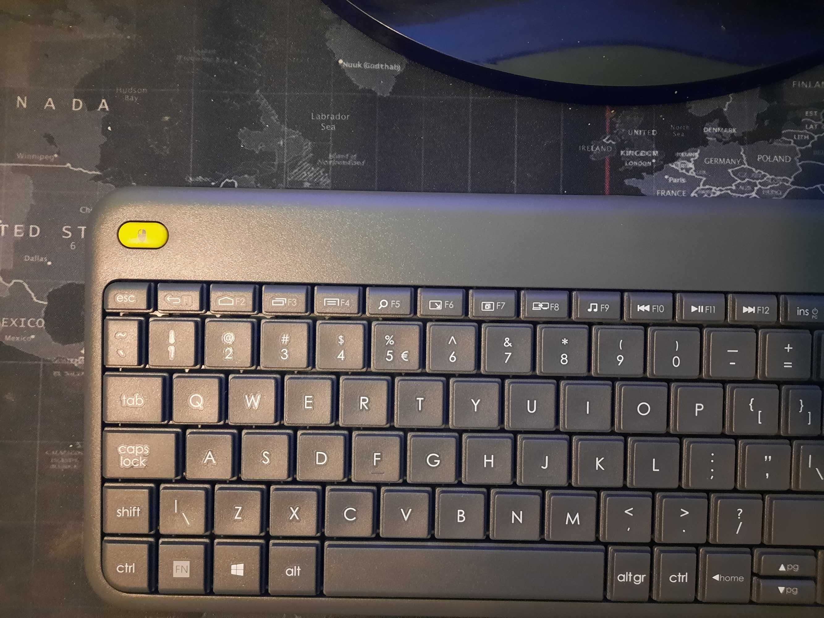 Tastatura Wireless Logitech K400 Plus Dark, Touchpad, USB