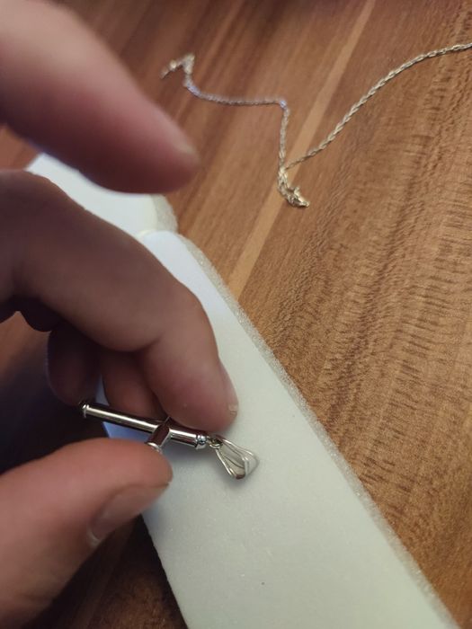 Blackfriday-Cruce din aur alb 14K,1.03 grame – vintage, cu urme de uzu