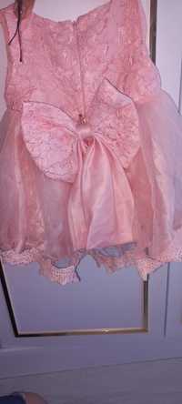 Розова булченска рокля за момиче 12м