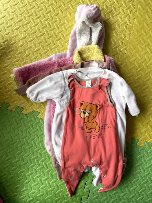 Лот детски дрешки за момиче + космонавт и чувалче за сън 62-68 размер