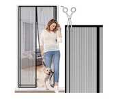 Set 2 x Plase Anti-insecte, Inchidere Magnetica, 210X100cm, Negru