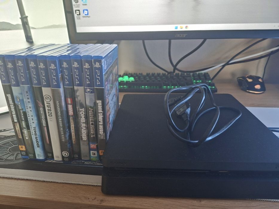 PS4 Slim и сет игри за плейстейшън