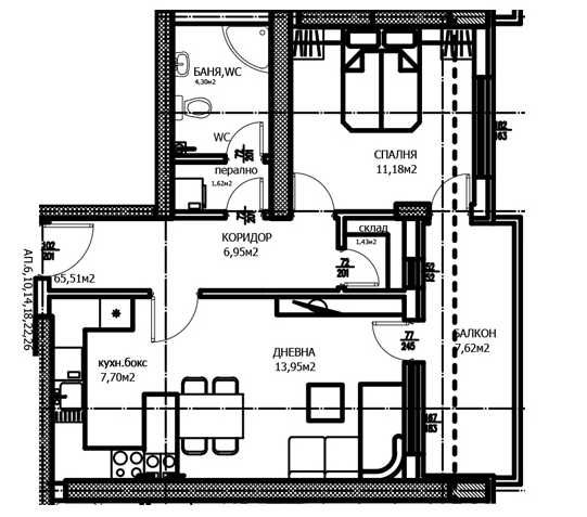 Продава се Двустаен апартамент в Пловдив, Тракия - 78 кв.м за 1010 €/кв.м - Снимка #1
