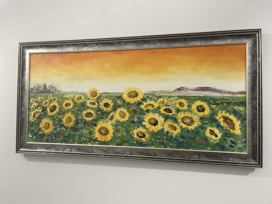 Tablou original pictat manual - 50x100cm - rama premium