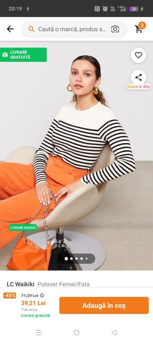 Bluza dungi dama mărime xs