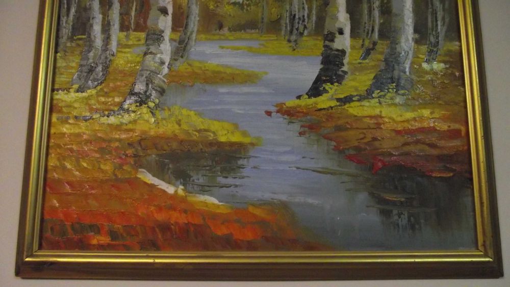 СТАРА картина - / Пейзаж - Брези /- масло - Супер -