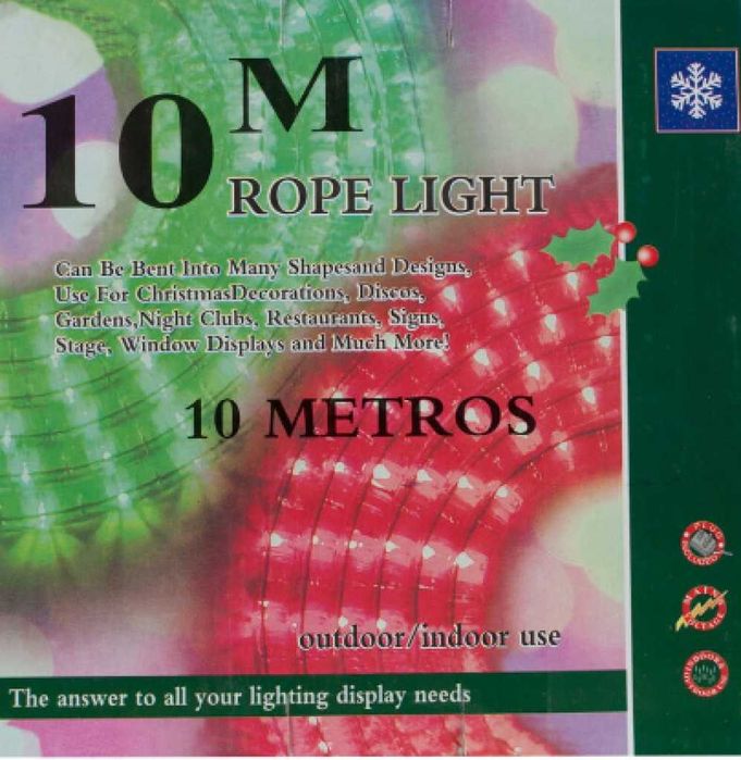 Светещ коледен маркуч – 10 м многоцветен, LED