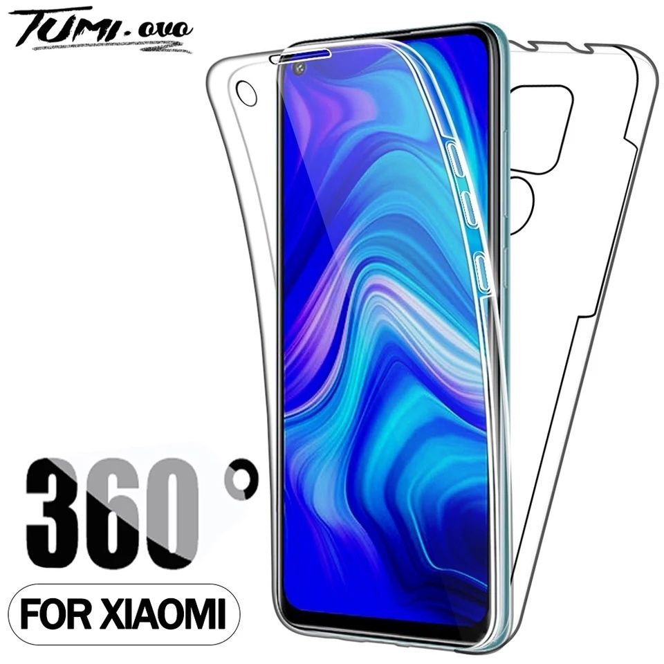 Прозрачен 360° Градуса Кейс за Xiaomi Redmi 10C Note 10 9S 9 Pro 9C 9A