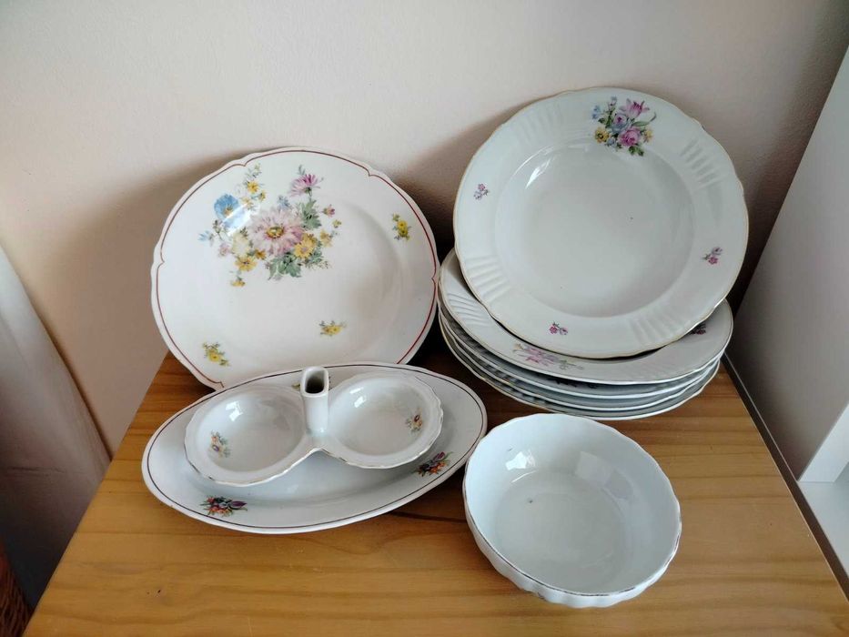 Порцеланови чинии и съдове РЕТРО 9 бр. ПАКЕТНА цена