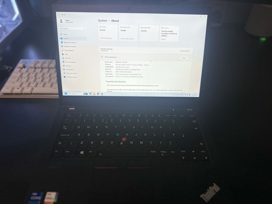 Lenovo T14 i7, 32GB RAM, 1TB SSD
