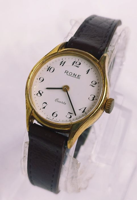 Ceas de damă Rone cu Quartz, din oțel inoxidabil si curea din piele