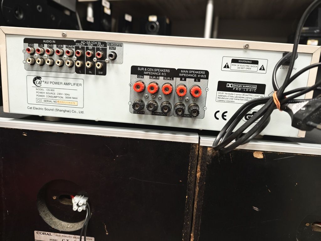 5.1 канален КАРАОКЕ ресивър CAT CS 900+2бр колони Coral CX-77