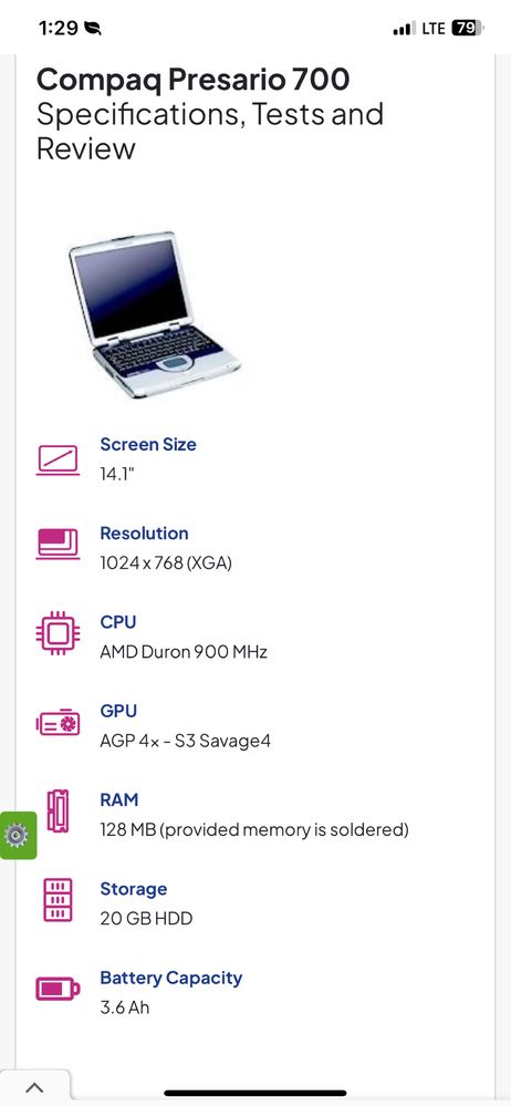 Vand laptop compaq presario 700
