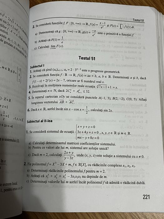 Culegere Bac Matematică