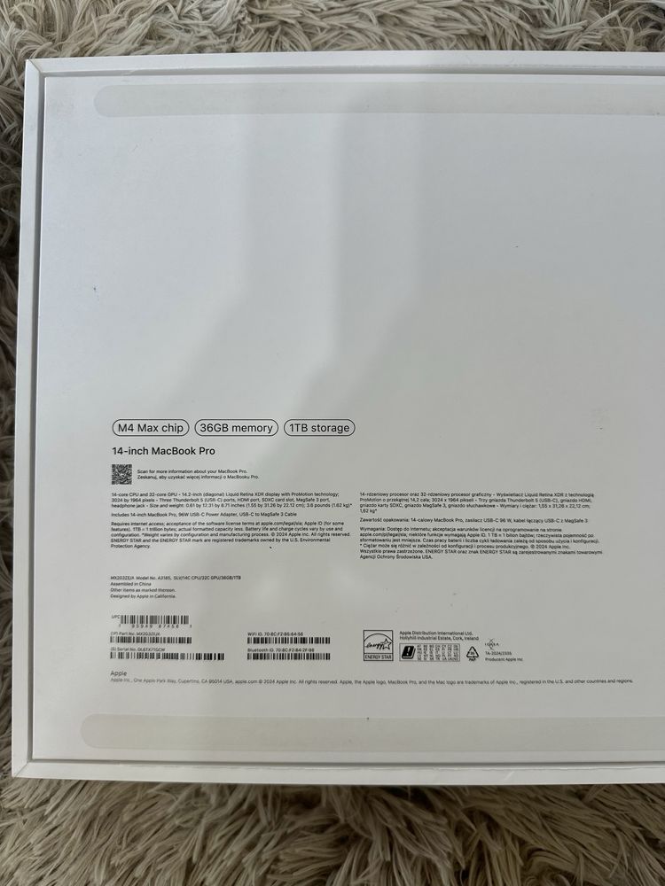 Macbook Pro 14 M4 Max 36 RAM 1 TB