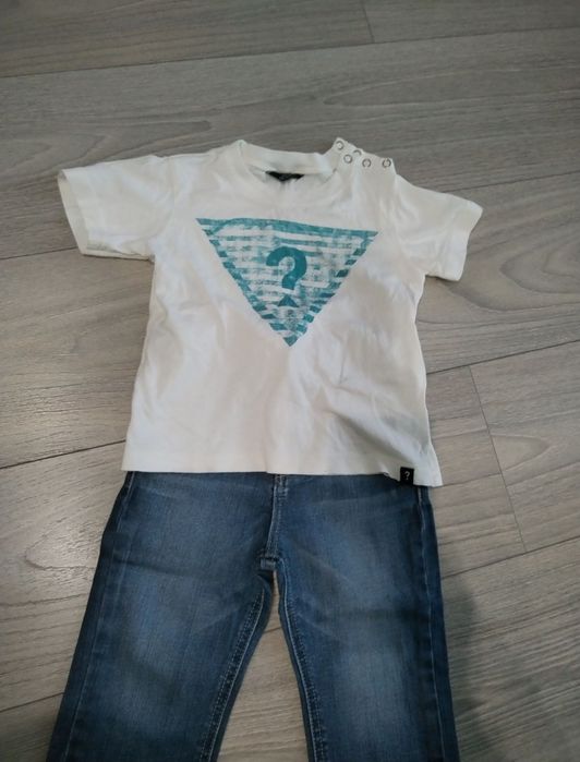 Set nou blugi si tricou Guess copii 92-98 cm 24 luni