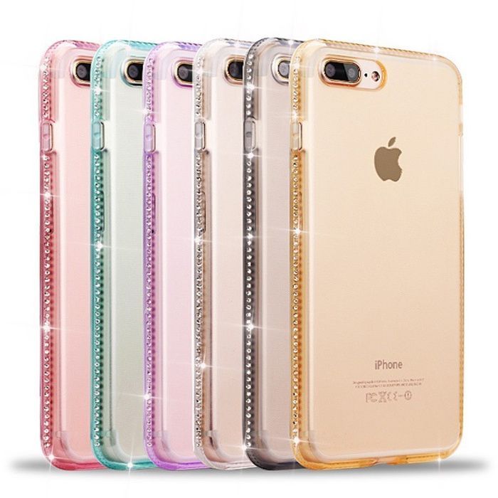 Husa din silicon cu pietricele pentru IPhone 5 / 5s / SE / 6 / 6s