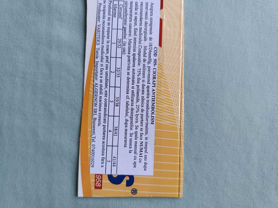 ciorapi compresivi Variteks cod 909 alb marimea 4, 18/24 mmHg