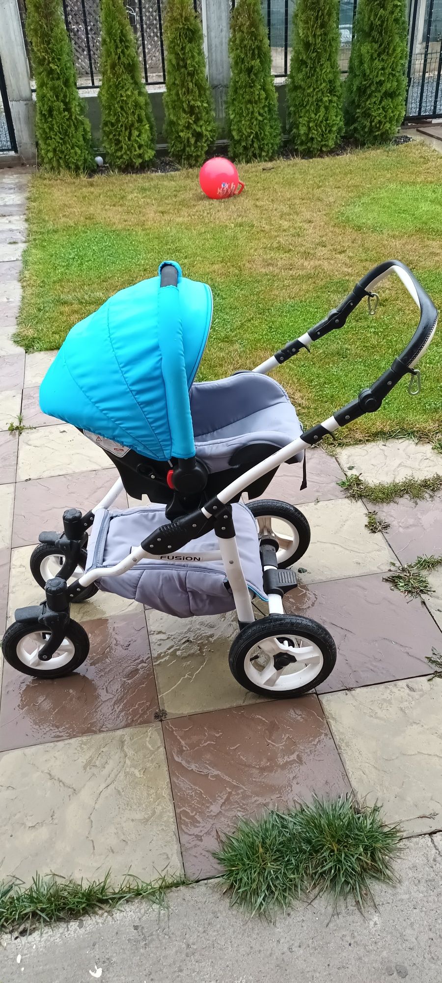Carucior bebe 3 în 1 kerttu fusion turcoaz
