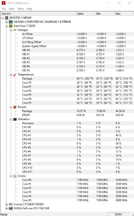 Intel i7-5820K / 6 ядра, 12 нишки / до 3.60 GHz/ сокет 2011-3 процесор