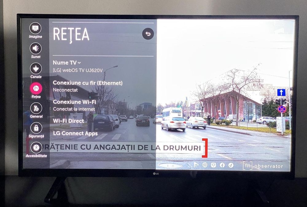 Vând Televizor LED Smart LG, 108 cm, 43UJ620V, 4K Ultra HD, Clasa A